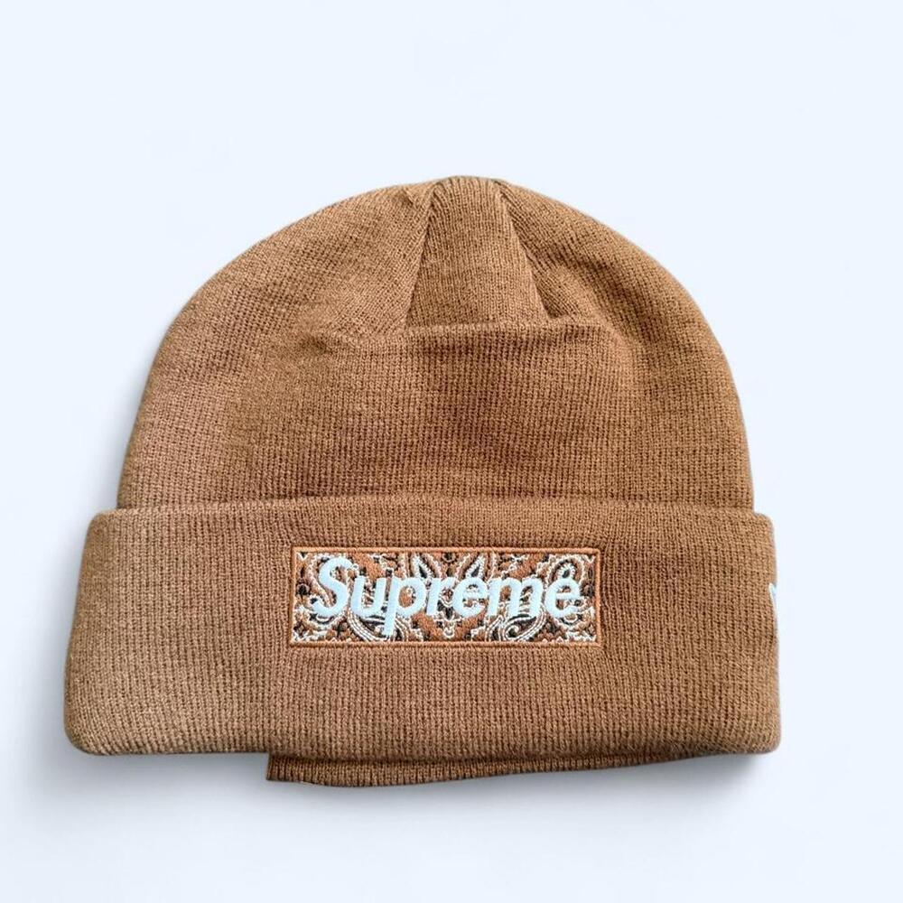 Supreme Bandana Box Logo Beanie – Brown